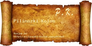 Pilinszki Kolos névjegykártya